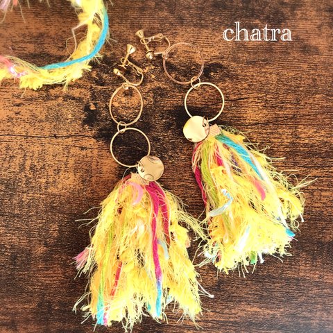 新作♡Hawaiianyellowcolor＊tassel＆circle