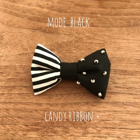 【再販】 CR+ ribbon brooch 「mode black」no.11