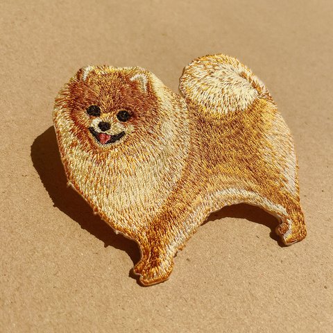 ワッペン 刺繍ワッペン ポメラニアン ペット 犬 dog アイロンワッペン パッチ ダイカット 大きい 入園 入学 アップリケ プレゼント ギフト 母の日 誕生日 dg−009