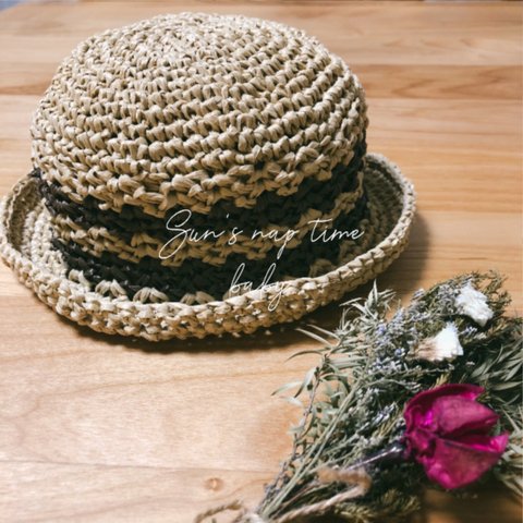 border straw hat【Sun's nap time baby】
