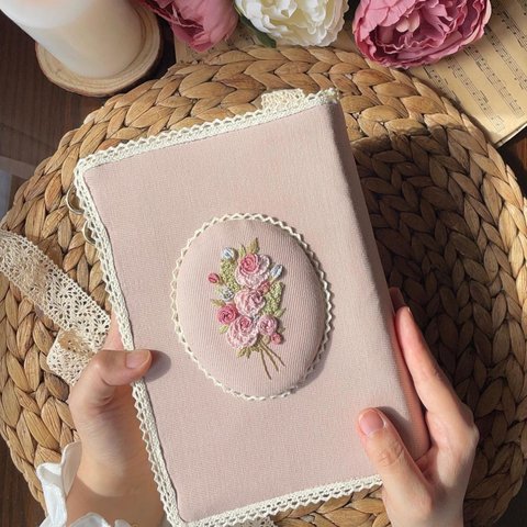 刺繍ノートカバー【お花】