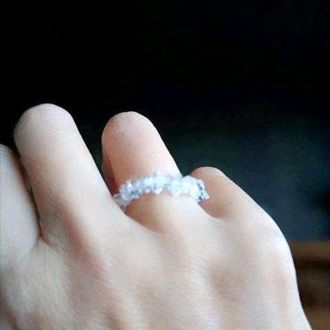 贅沢20石以上☆NEWYORK HERKIMER DIAMOND ring ニューヨークハーキマーダイヤモンドリング