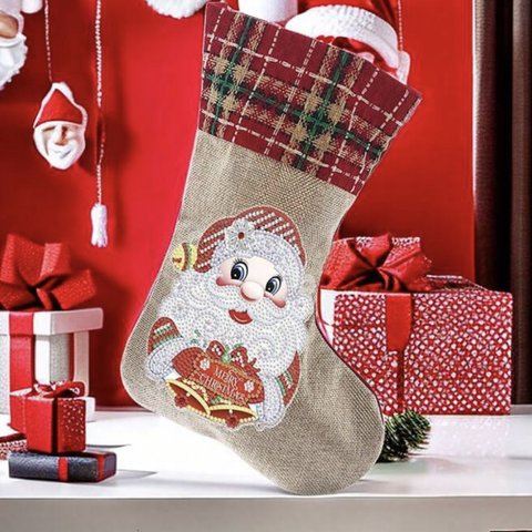 サンタクロースクリスマス靴下Diy 創造的で繊細な職人技クリスマス装飾 パーティーホームデコレーションパターン 20*35 センチメートル