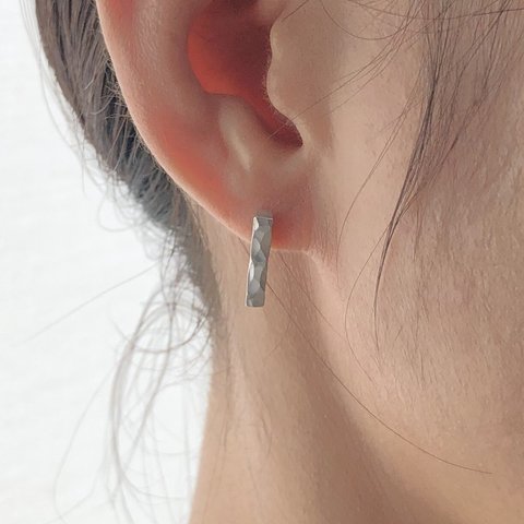 silver pierce koeda mini /シルバー/ピアス/槌目/ハンドメイド