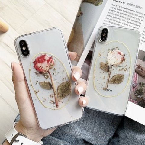 【ＧＷ限定セール】薔薇ドライフラワーiphoneケース