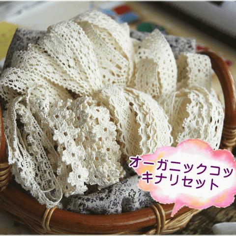 1m×7柄＊お肌に優しいオーガニックコットントーションレースセット  Organic cotton torchon lace set 1m×7pcs