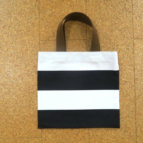 【再販】黒ボーダーのミニトート(Black border mini tote bag)