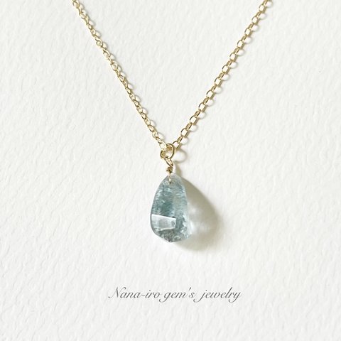 ＊1点もの＊14kgf moss aquamarine  necklace