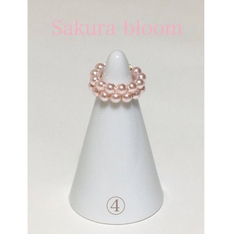 スワロフスキー クリスタルパール イヤーカフ(2つセット)  ④Sakura bloom