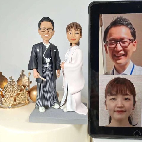 ケーキトッパー オーダーメイド 似顔絵プレゼント フィギュア人形ぬいぐるみ 結婚式祝い 周年記念日 夫婦 カップル 両親 恋人 着物 プレゼント にプレゼント