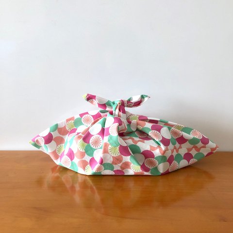 お弁当箱サイズのあづま袋/retro flower:pink