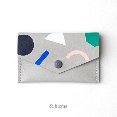 カードケース/名刺入れ (幾何学 plastic tone) 本革 レザー