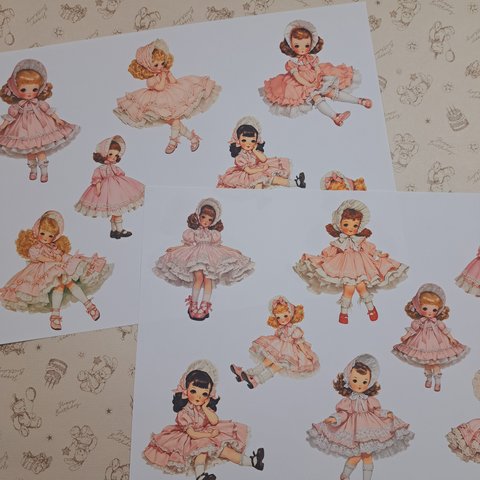 コラージュシート♡ピンクドレスガール