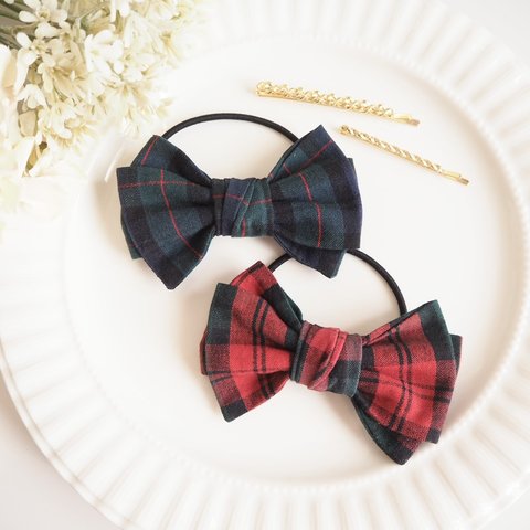 【5color】 Hair Ribbon Tartan Check＊再販