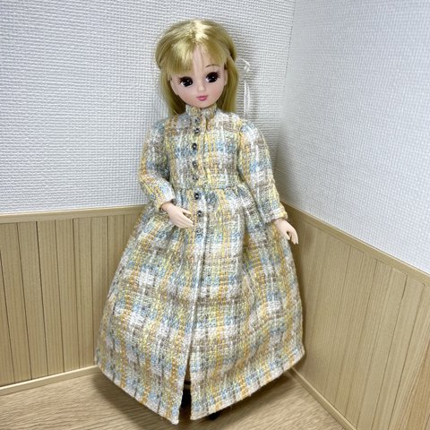 リカちゃん　ロングコートドレス　黄色