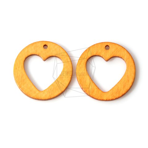 BSC-215-G【4個入り】ハートウッドビーズ,heart Wooden Beads /30mm x 30mm