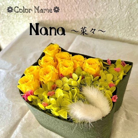 こねこばこSP「Nana～菜々～」オリジナル猫型フラワーボックス miniサイズ プリザーブドフラワー