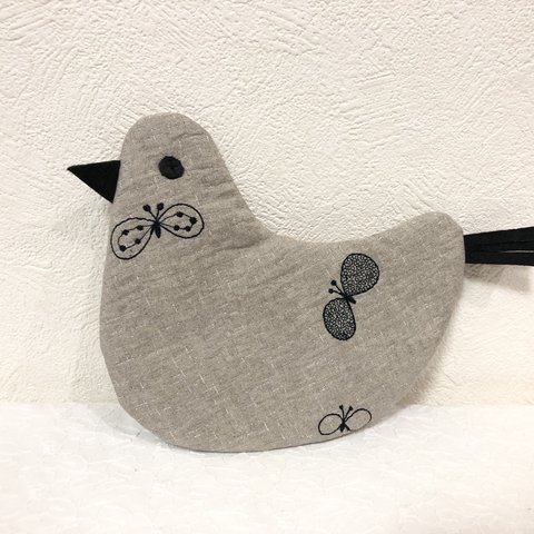 ミナペルホネン choucho ①小さな鳥さんの鍋敷き(ポットマット)壁飾りにも！