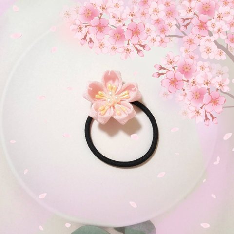 『再販』🌸桜のヘアゴム　大きめ🌸 桜満開  春  ◎つまみ細工◎