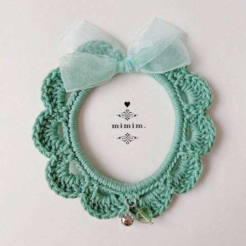 【再販】mine color＊* green レース首輪  [l-114]¥1500 / 2.29 THU 21:00〜