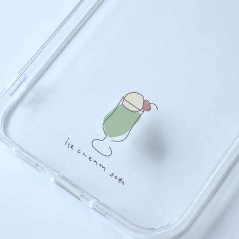 クリームソーダ　ice cream soda/mplant　スマホケース　iPhoneケース　クリアケース　ソフトケース　シンプル