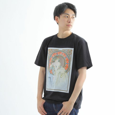 アルフォンス・ミュシャ 「ひなげしの女」半袖Tシャツ