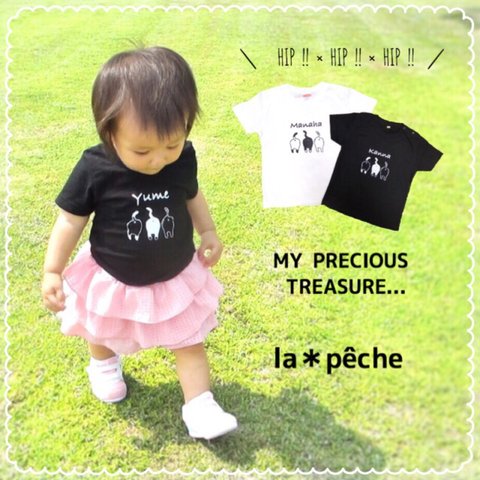 【再販☆】猫とお尻と君のBaby名入りTシャツ.