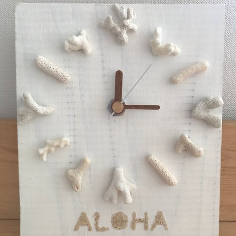 ALOHA 珊瑚壁掛け時計