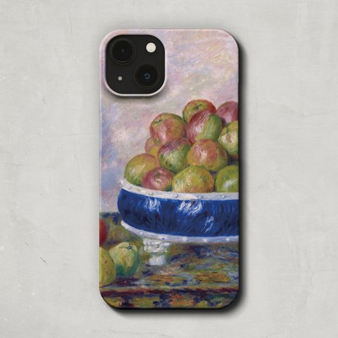 スマホケース / ピエール オーギュスト ルノワール「皿のリンゴ」 iPhone 全機種対応 iPhone14 Pro Plus SE ルノアール 林檎 りんご 果物 フルーツ 絵画 レトロ 個性的