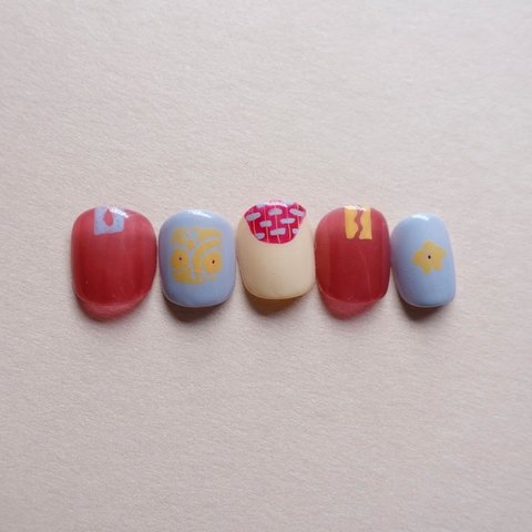 nail tip autumn /北欧ネイル/カジュアルネイル/ショートネイル