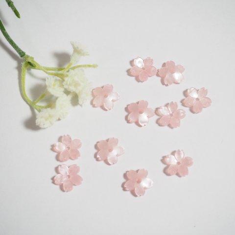 10個　桜　花びら　樹脂ビーズ　フラワービーズ　フラワーパーツ　ピンク　10mm　【A195】