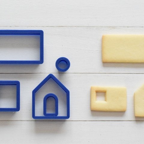 シンプルなお家【小】四角い屋根　クッキー型・クッキーカッター