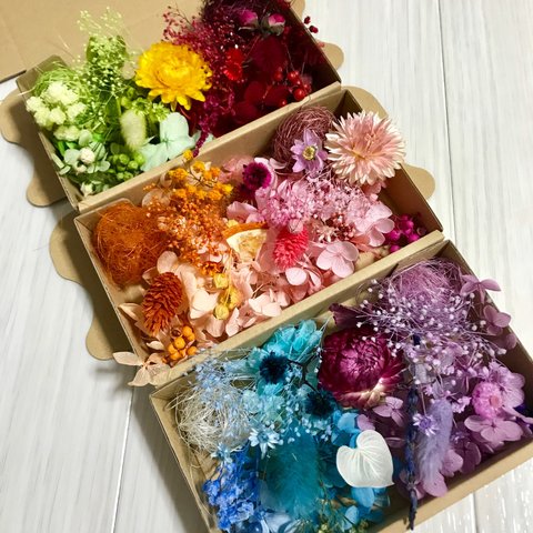 宝石箱ハーバリウム花材ドライフラワー 花材セット3セット