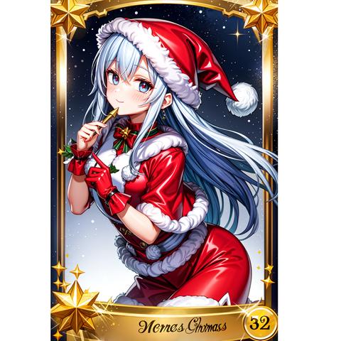 クリスマスカード　CHRISTMAS CARD　女性サンタクロース