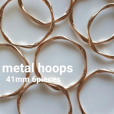 《追記あり》import metal hoops twist 6pieces【Ch-906】