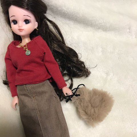 リカちゃん ファーバッグ 巾着バッグ ハンドメイド 