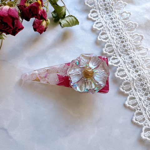 ~peony~ 芍薬色のヘアクリップ