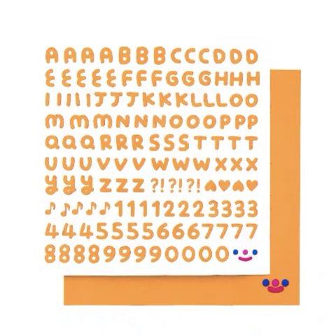 韓国 TRF  ステッカー アルファベット＆ナンバー 桔色