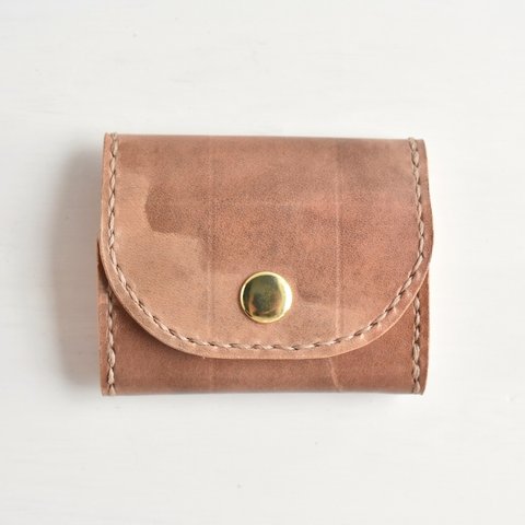 革の手染め財布　「チョコレート No.26（ボックス型小銭入れ/コインケース）」レディース/メンズ
