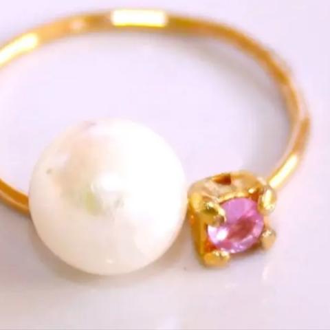 rubob 様　専用ページ☆母の日- 桜 shinju - Akoya Pearl & Pink Sapphire Ring