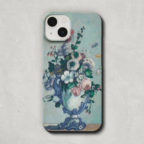 スマホケース / ポール セザンヌ「ロココ調の花瓶の花」 iPhone 全機種対応 14 13 12 11 SE Pro Max Plus mini 名画 花 おもしろ アート 絵画 レトロ 個性的