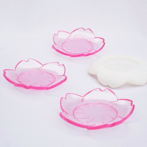 レジン モールド 花 プレート 皿 DIY クラフト ハンドメイド mold 型 桜 さくら 花びら フラワー 小皿 