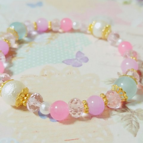 ゆめかわいいプリンセス系♡キラキラブレスレット