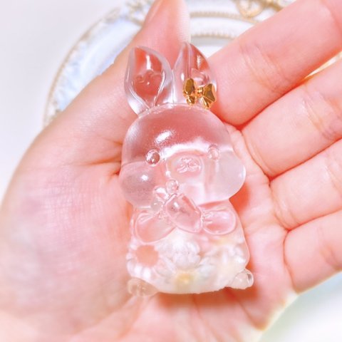 1/14♡20時販売予定♡手のひらサイズ♡氷うさぎのルルちゃん♡ピンク