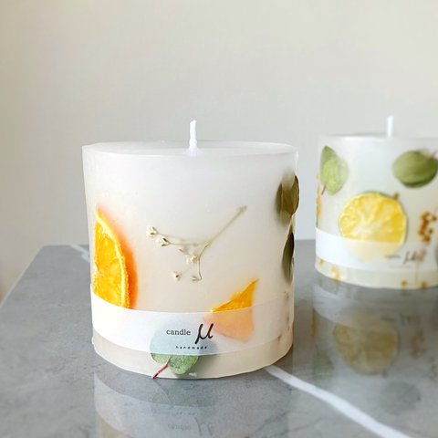 botanical candle   -orange-