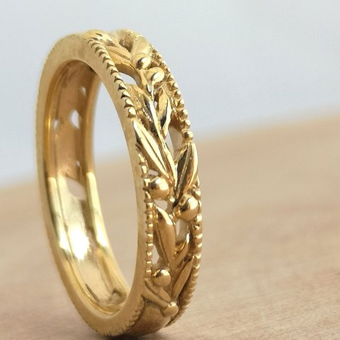 『OlᎥꪜe⁴·º』オリーブの指輪 ブラス K18ゴールド プラチナ SV925 ファッションリング 結婚指輪のオーロ