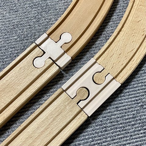 木製レール 対応　凹凹／凸凸連結パーツ ２個セット
