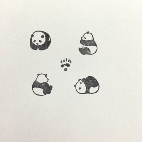 [再販]小さないろいろパンダはんこ