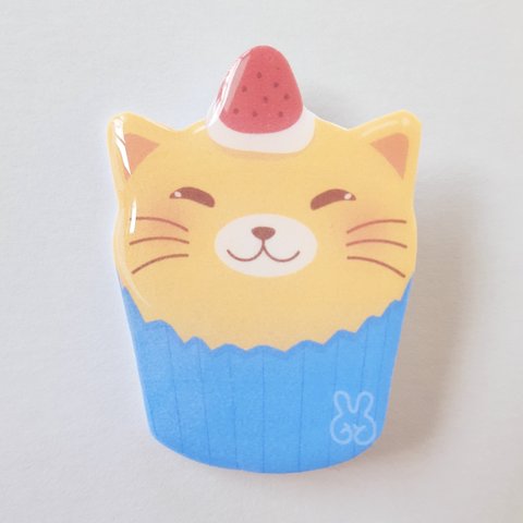 ネコのカップケーキブローチ🐱