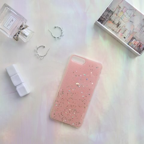 【iPhone SE2/11シリーズ対応】きらきらグラデーションラメ＜ピンク＞パステルカラーデザイン(a0261PK)◆スマホケース/iPhoneケース